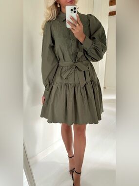 YAS NWT $179 YASWILLO SHIRT DRESS - Shirt dress - dusty olive